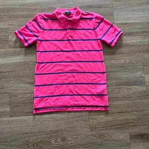 vintage polo ralph lauren bright pink print polo shirt